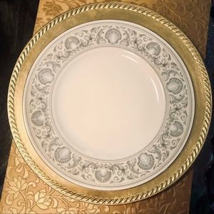 Wedgwood Bone China Silver Dolphins Plate Set of 5